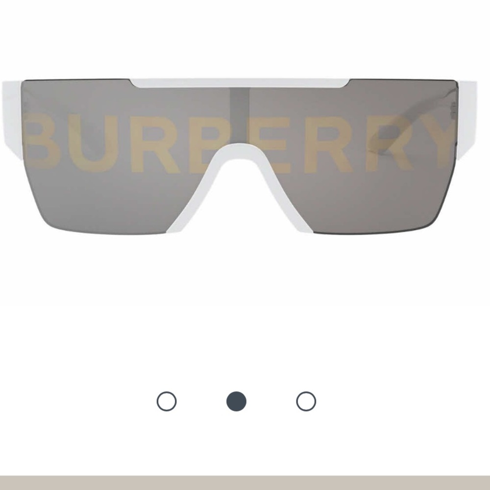 Men’s Burberry Sunglasses BE 4291 White Rectangle Sunglasses Burberry Lens - Picture 2 of 9